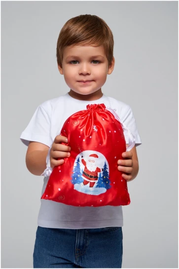 Упаковка "Мешок Дед мороз" сатин фото 3