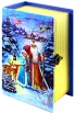 Упаковка книга "Зимние гости" дерево+кожа  фото 1