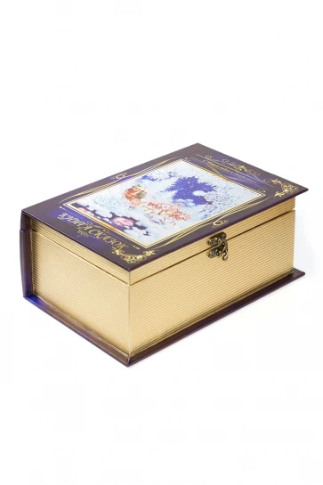 Упаковка книга "Книга сказок" дерево+кожа  фото 3