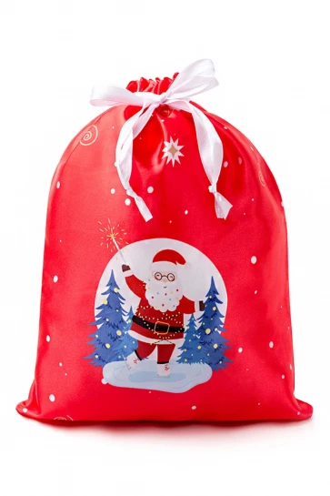 Упаковка "Мешок Дед мороз" сатин фото 1