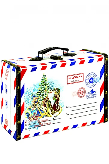 Упаковка "Новогодняя бандероль" дерево+кожа  фото 1