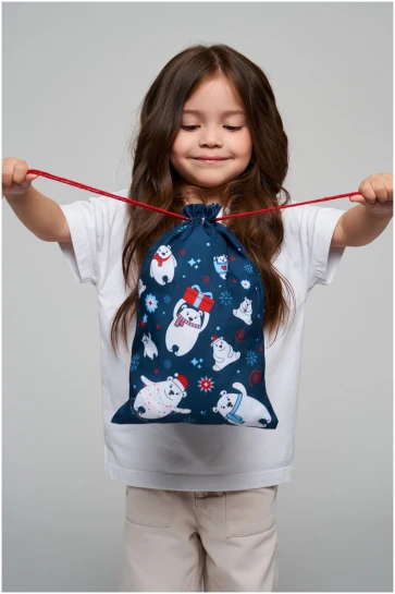 Упаковка "Мешок Мишки синий" текстиль фото 3