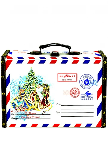Упаковка "Новогодняя бандероль" дерево+кожа  фото 2