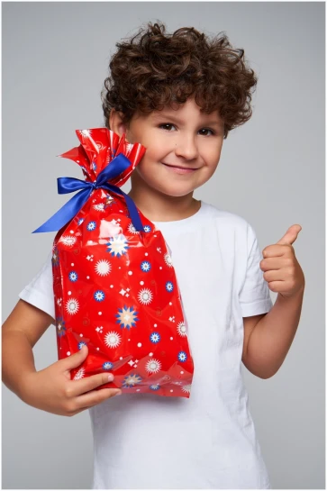 Упаковка "Узор красный" пакет большой фото 3